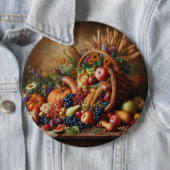 Kleurrijk/Thanksgiving/Cornucopia/Herfst Ronde Button 6,0 Cm (In situ)