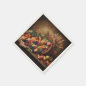 Kleurrijk/Thanksgiving/Cornucopia/Herfst Servet (Hoek)
