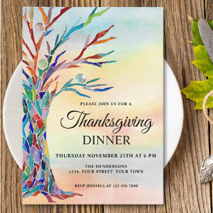 Kleurrijk Thanksgiving diner Kaart