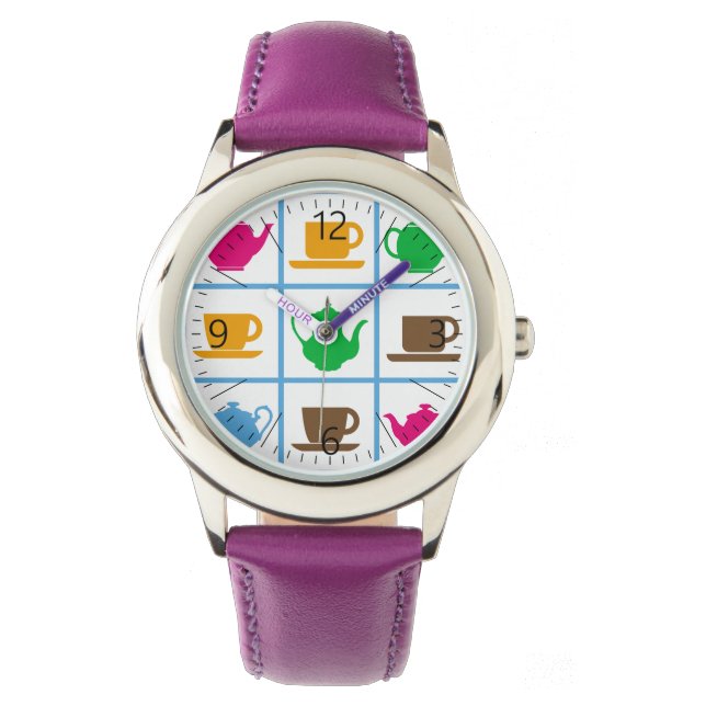 Kleurrijk theeapositiel horloge (Voorkant)