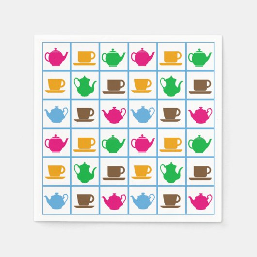 Kleurrijk theeapositiel servet (Voorkant)