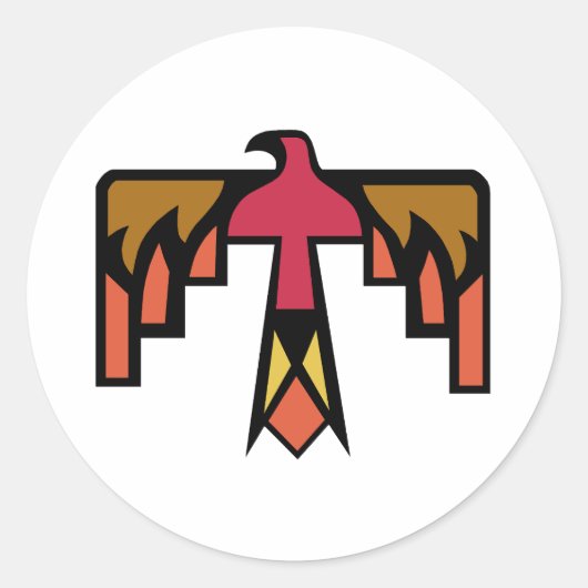Kleurrijk Thunderbird ontwerp Ronde Sticker (Voorkant)
