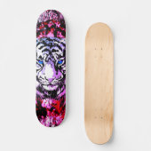 Kleurrijk tijgerhoofd - Retro Tiger Skateboard (Voorkant)