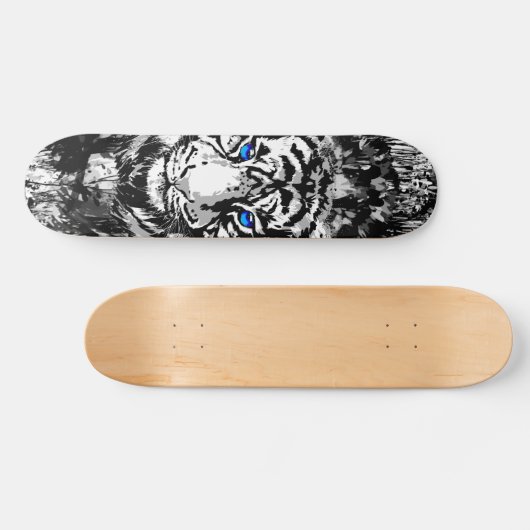 Kleurrijk tijgerhoofd - Retro Tiger Skateboard (Horizontaal)