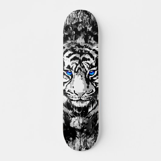 Kleurrijk tijgerhoofd - Retro Tiger Skateboard (Voorkant)