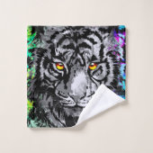 Kleurrijk tijgerkunstwerk - keukenset voor cool-ti bad handdoek (Wasdoekje)