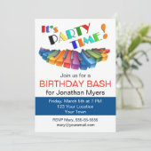 Kleurrijk toetsenbord verjaardagsfeestje kaart (Staand voorkant)