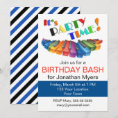 Kleurrijk toetsenbord verjaardagsfeestje kaart (Voorkant / Achterkant)