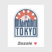 kleurrijk Tokyo, Japan Retro Travel Sticker (Vel)