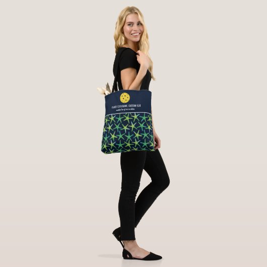 Kleurrijk tongpatroon Aangepast Pickleball Paddle Tote Bag (Op model)