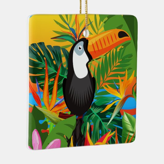 Kleurrijk Toucan tropisch Oerwoud Keramisch Ornament (Rechts)