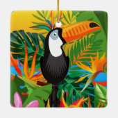 Kleurrijk Toucan tropisch Oerwoud Keramisch Ornament (Achterkant)