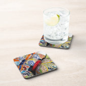 Kleurrijk traditioneel handbeschilderd Mexicaans a Drankjes Onderzetter (Rechterzijde)