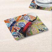 Kleurrijk traditioneel handbeschilderd Mexicaans a Kartonnen Onderzetters (Schuin)