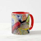 Kleurrijk traditioneel handbeschilderd Mexicaans a Mok (Voorkant rechts)