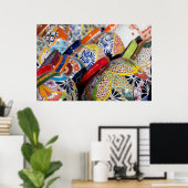 Kleurrijk traditioneel handbeschilderd Mexicaans a Poster (Thuiskantoor)