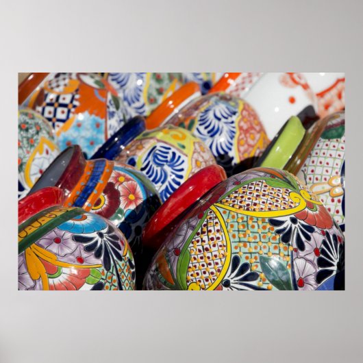 Kleurrijk traditioneel handbeschilderd Mexicaans a Poster (Voorkant)