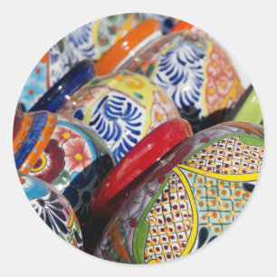 Kleurrijk traditioneel handbeschilderd Mexicaans a Ronde Sticker