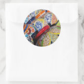 Kleurrijk traditioneel handbeschilderd Mexicaans a Ronde Sticker (Tas)