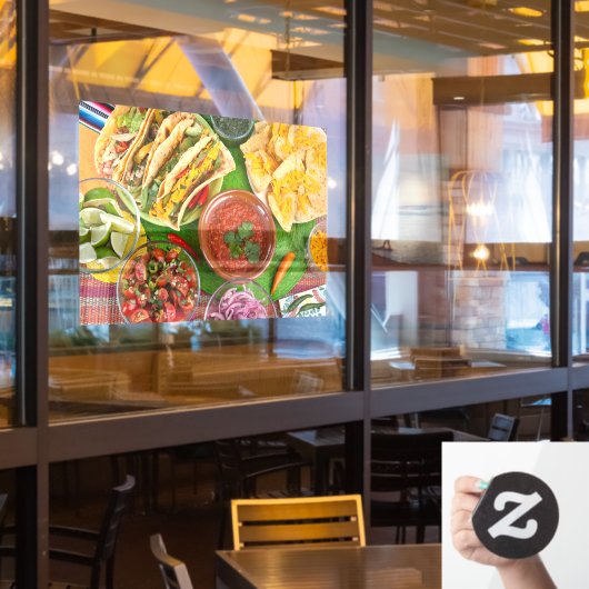 Kleurrijk traditioneel Mexicaans Afbeelding voor v Raamsticker (Restaurant Raam)
