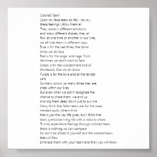 kleurrijk tranen gedicht poster