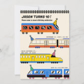 Kleurrijk Trein verjaardagsfeestje Kaart (Voorkant)