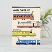 Kleurrijk Trein verjaardagsfeestje Kaart (Staand voorkant)