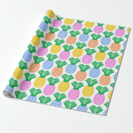 Kleurrijk trendy ananaspatroon cadeaupapier