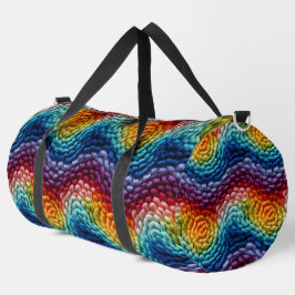 Kleurrijk Trendy Regenboog Gebreid Patroon Plunjezak
