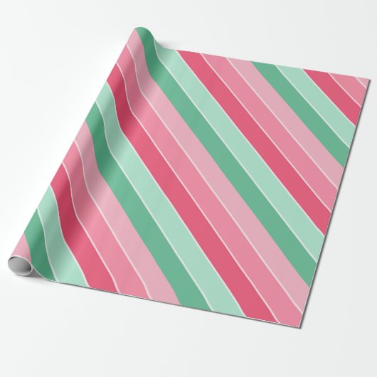 Kleurrijk Trendy Roze Groene Moderne Legant Cadeaupapier (Uitgerold)