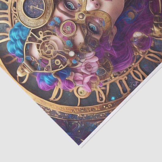 Kleurrijk Trendy Steampunk Decoupage Tissue Paper Tissuepapier (Detail)