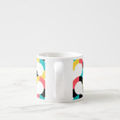 Kleurrijk, trendy, vrolijk, leuk, moderne geometri espresso kop (Achterkant)