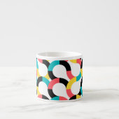 Kleurrijk, trendy, vrolijk, leuk, moderne geometri espresso kop (Voorkant)