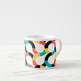 Kleurrijk, trendy, vrolijk, leuk, moderne geometri espresso kop