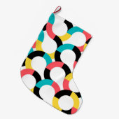 Kleurrijk, trendy, vrolijk, leuk, moderne geometri grote kerstsok (Voorkant (Hangend))