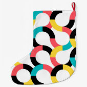 Kleurrijk, trendy, vrolijk, leuk, moderne geometri grote kerstsok (Achterkant)