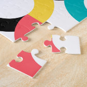 Kleurrijk, trendy, vrolijk, leuk, moderne geometri legpuzzel (Zijkant)