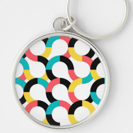 Kleurrijk, trendy, vrolijk, leuk, moderne geometri sleutelhanger