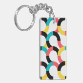 Kleurrijk, trendy, vrolijk, leuk, moderne geometri sleutelhanger (Voorkant Links)