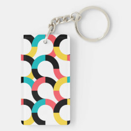 Kleurrijk, trendy, vrolijk, leuk, moderne geometri sleutelhanger