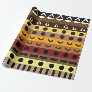 Kleurrijk Tribal Deco Kunstpatroon Cadeaupapier