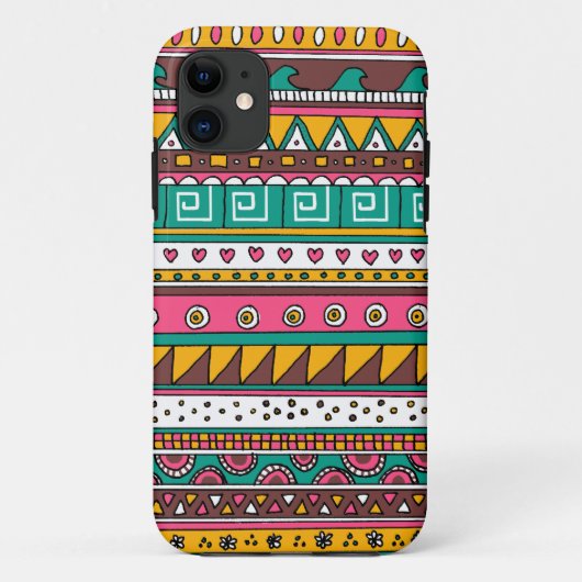 Kleurrijk tribal patroon Case-Mate iPhone case (Achterkant)