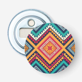 Kleurrijk tribiaal patroon button flesopener