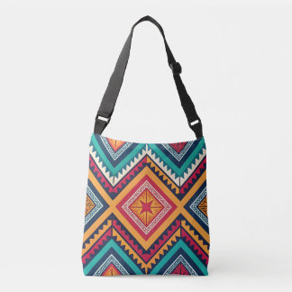 Kleurrijk tribiaal patroon crossbody tas
