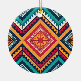Kleurrijk tribiaal patroon keramisch ornament
