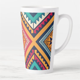 Kleurrijk tribiaal patroon latte mok