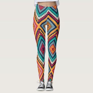 Kleurrijk tribiaal patroon leggings