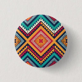 Kleurrijk tribiaal patroon ronde button 3,2 cm