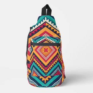 Kleurrijk tribiaal patroon sling bag