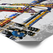 Kleurrijk trompet Poster, trompet muziek kunst Poster (Hoek)